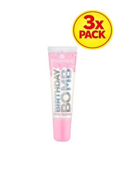 Essence 3x PACK BIRTHDAY BOMB Lip Gloss, 01 - Cake My Day!, 10 ml