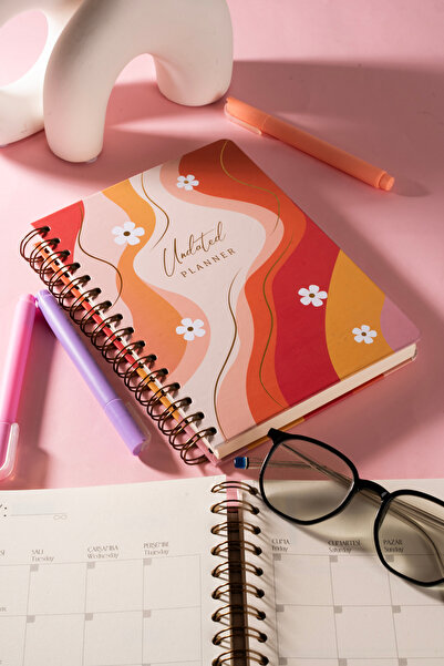 Mas Note Süresiz Planlayıcı A5 Renkli Desenli Altın Varak Sert Kapak Bakır Sp...