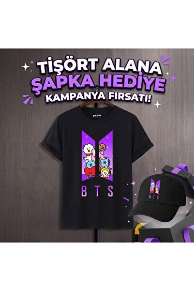 barsdepo Μπλουζάκι με στάμπα BTS – Σετ με δώρο ΚΑΠΕΛΟ |   Κορυφαία Ποιότητα