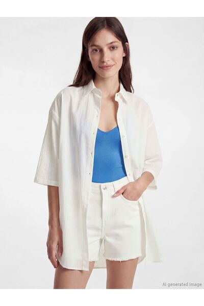 LC Waikiki Shirt Collar Women's Beach Dress