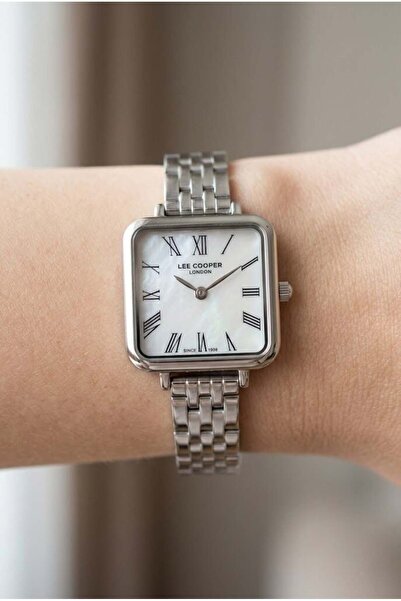 Lee Cooper Square Case Women's Wristwatch |   22 mm Steel Case, Silver Steel ...