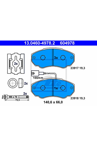 Ate Brake pad set, disc brake 13.0460-4978.2