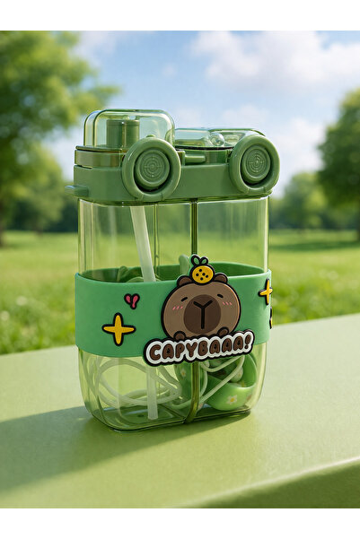 hediyeconcepti 450 ml Double Compartment Children's Thermos with Straw, Cute ...