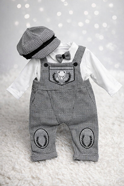 tinytrends Baby Boy Salopet Jumpsuit Set with Hat