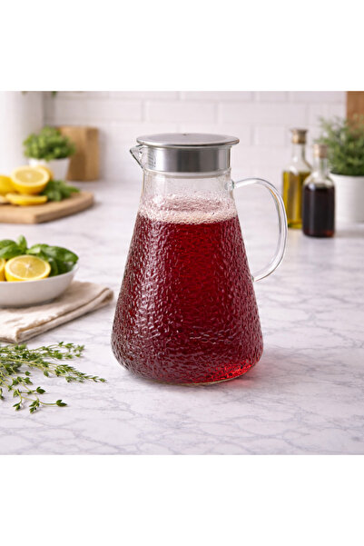 Home paslanmaz kapaklı cam sürahi