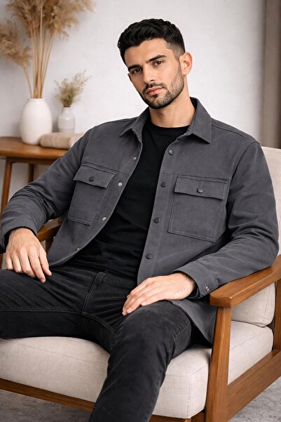 CLASSİCS MEN Yxc Long Sleeve Relaxed Fit Men's Canvas Shirt - 7605