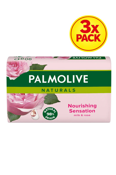 Palmolive 3x PACK Sapun solid Naturals Milk & Rose, 90 g