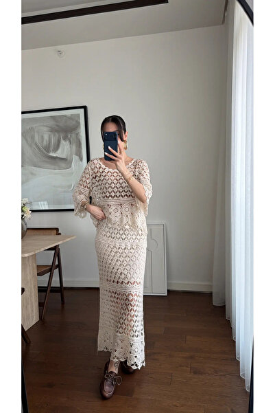 Tulipabutik Lace Detailed Double Suit