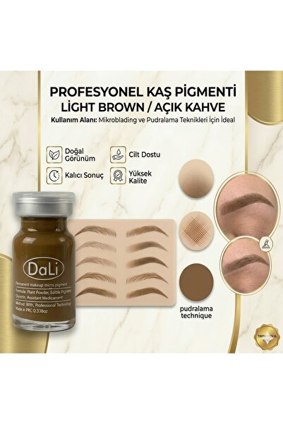 Dali Profesyonel Kaş Pigmenti Kalıcı Makyaj Boyası - AÇIK KAHVE Microblading ...