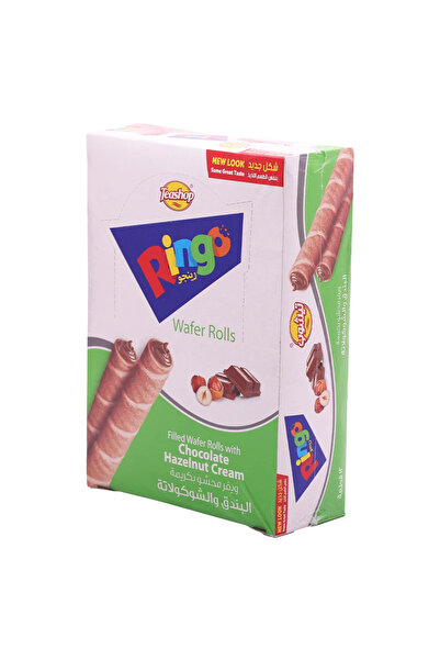 Tisho لفائف تيشوب رينجو المحشوة بالبندق والشوكولاتة، علبة تحتوي على 12 قطعة ×...