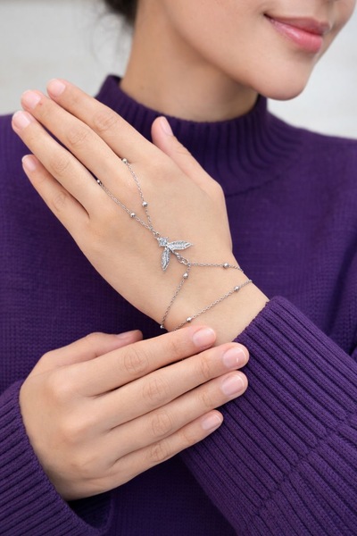 FERİHA DESING Phoenix Shahmeran Steel Bracelet – Silver Color Adjustable Styl...