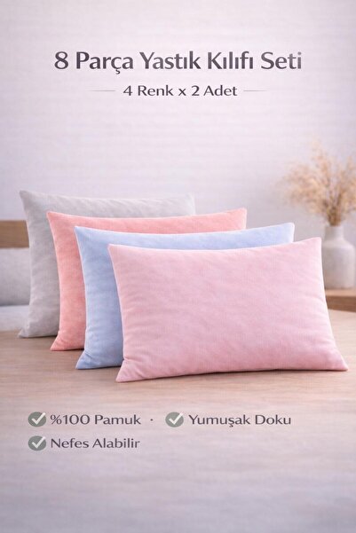 Koi Home Kapaklı Yastık Kılıfı %100 Pamuk 50x70 / Envelope Closure Pillowcase...
