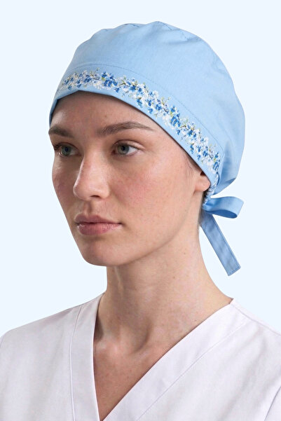Viridi Medical Fashion PASTEL MAVİ BLOOM CERRAHİ KLASİK BONE