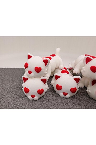 AtlasKDR Set of 2 Articulated cat key chains with hearts