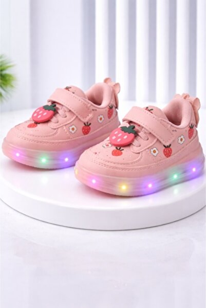 Superbaby Pink sneakers with lights Strawberries