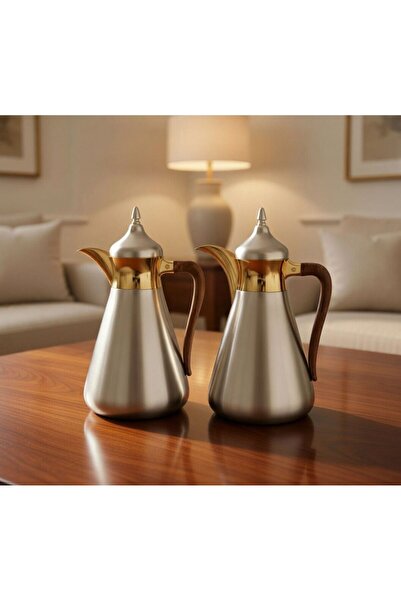 Generic Trams Set 1 Liter Matte Silver on Gold on Wooden Handle