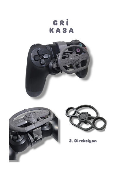 Salıncak Ps4 Mini Direksiyon AMG + Direksiyon Seti GRİ Kasa (Metal Rulmanlı)