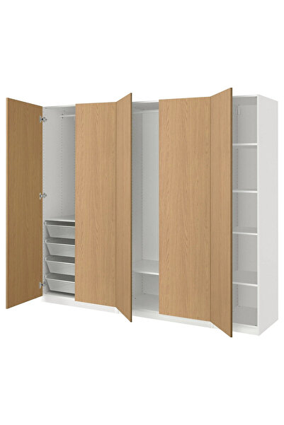 IKEA Beyaz Sağlam Kapaklı Gardırop 250x60x201 cm