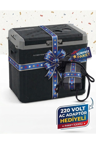 tecnopoint 30 Litre Tek Kapak Oto Buzdolabı 12V/24V/220V Kompresörlü Araç Buz...