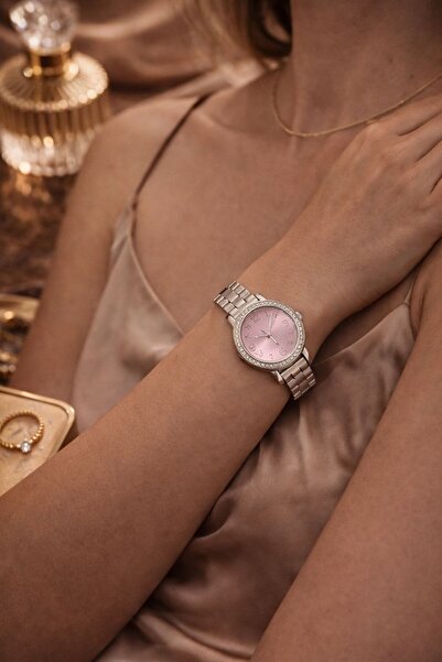 Accessories Hei Luna Shine Pink Stone Detailed Women's Watch
