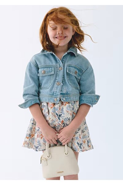 MAYORAL Limi̇ Girl's Soft Textured Flexible Denim Jacket