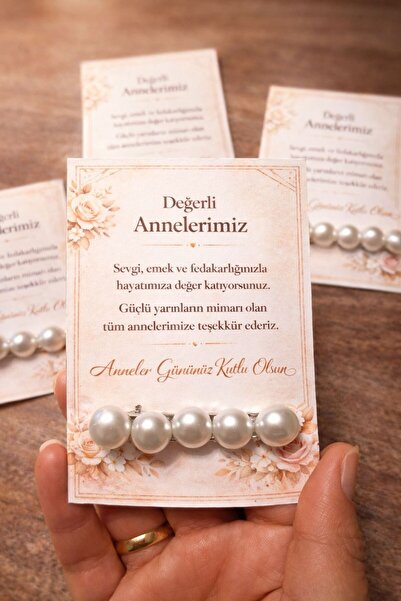 may trend Anneler Günü Hediyesi Kartlı inci tokalı 10 adet