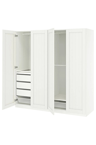 IKEA Beyaz Geniş Kapaklı Gardırop 200x60x201 cm