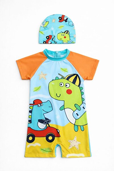 gnygiyim Μαγιό για αγόρια με σχέδια χαρακτήρων, αντηλιακή προστασία, με καπέλ...