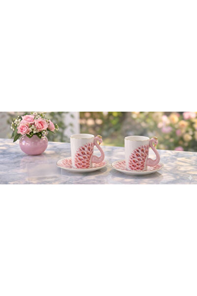 LeylArt Swan Model 2-Person Cup Set Pink