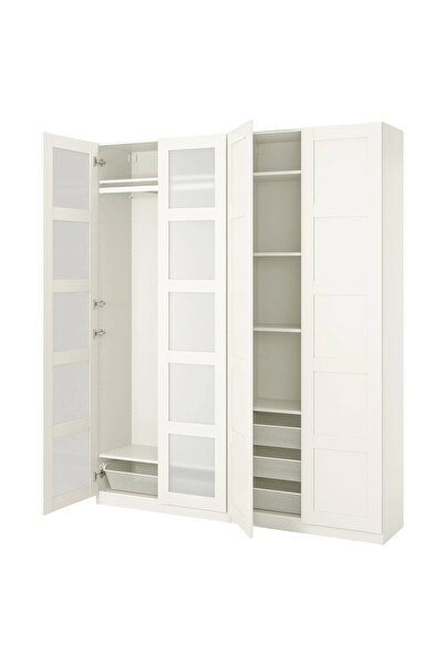 IKEA Beyaz Geniş Kapaklı Gardırop 200x38x236 cm