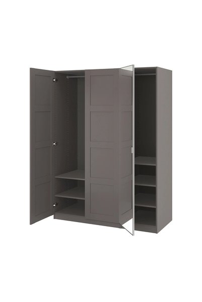 IKEA Koyu Gri Modern Kapaklı Gardırop 150x60x201 cm