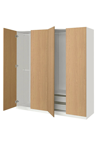 IKEA Beyaz Şık Kapaklı Gardırop 200x60x201 cm