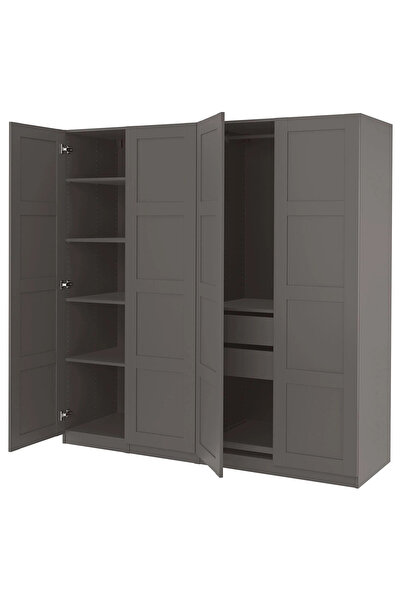 IKEA Koyu Gri Modern Kapaklı Gardırop 200x60x201 cm