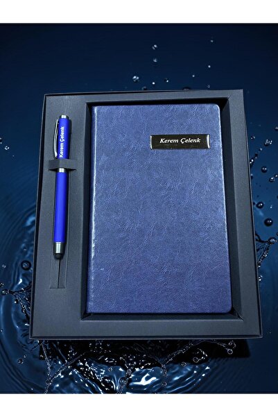 Pluvia Hediyelik Kişiye Özel Sayfa Kenarları Boyalı A5 Defter & Kalem & Kutul...