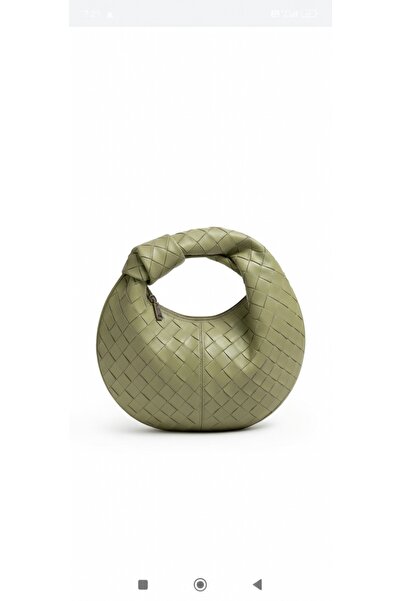 themoiss The Moıss Green Botega Organ Textured Clutch Women's Bag