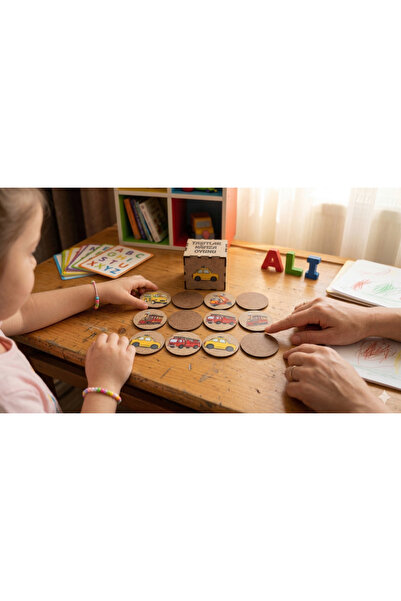 MUKEdu -Okulöncesi -Erken Okur-yazarlık - Ahşap Taşıtlar Hafıza Oyunu ve Eşle...