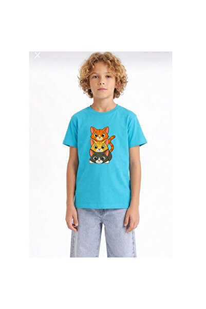 playwear Παιδικό unisex μπλουζάκι με στάμπα γατάκι, 100% βαμβάκι, με κανονική...