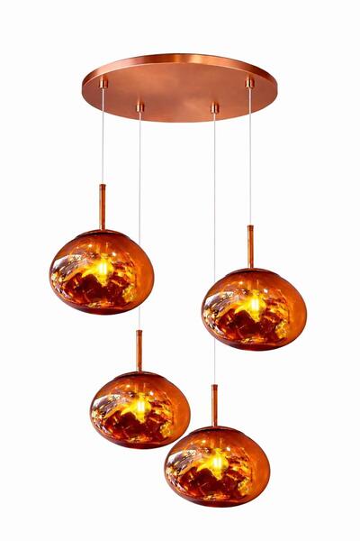 ecodesignline RoseAmber MİX 3’lü Eskitme Sarkıt Avize – Amber , Füme , Bal Ca...