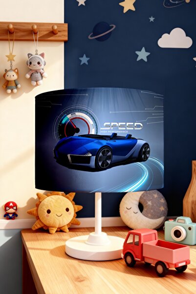 EVPANYA Blue Speed Patterned Children's Room Lampshade