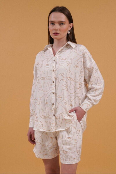 VERYMODA Cămașă brodată - Crem |   F1899