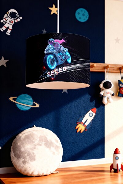 EVPANYA Women's Biker Patterned Children's Room Lampshade