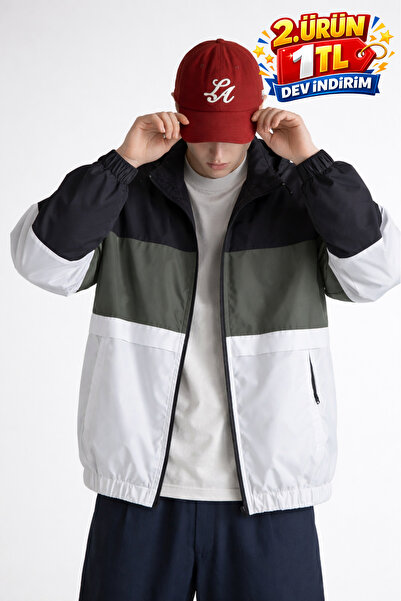 DAMGA JEANS Ανδρικό αδιάβροχο και αντιανεμικό Elite Comfort με σχέδια, χακί χ...