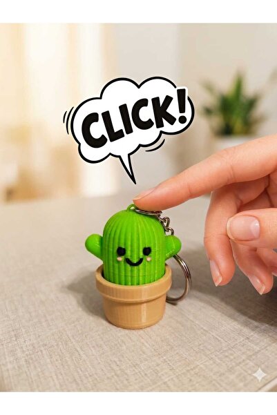 Luvena حلية حقيبة على شكل سلسلة مفاتيح بتصميم صبار مع زر صوتي