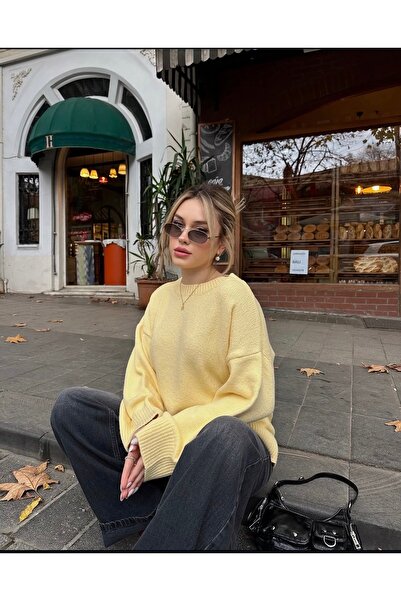 Trend Marfa Soft Texture Crew Neck Oversize Knitwear Sweater