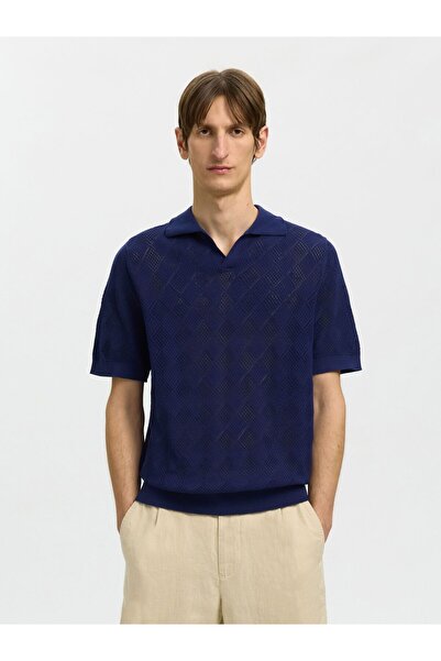 SELECTED Polohemd aus Strick Kurzarm