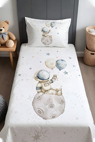 EVPANYA Small Astronaut Patterned Bedspread and Pillowcase