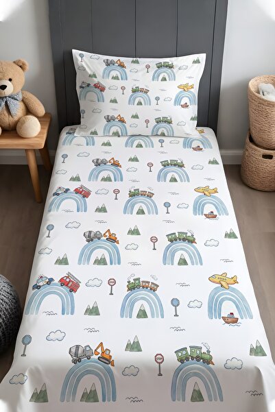 EVPANYA Transportation World Patterned Bedspread and Pillowcase