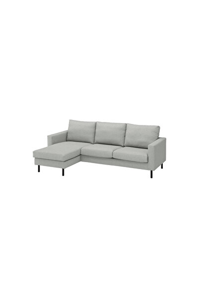 IKEA Gri Şık Kanepe - uzanma koltuklu 3'lü kanepe