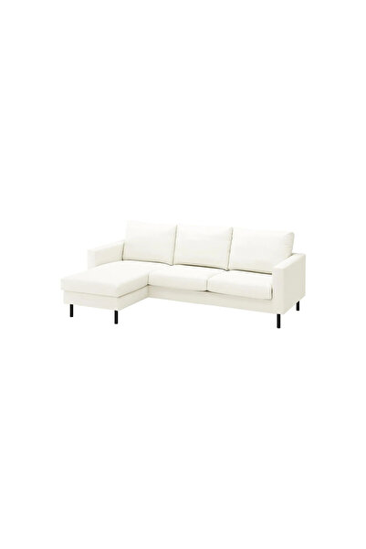 IKEA Beyaz Lüks Kanepe - uzanma koltuklu 3'lü kanepe