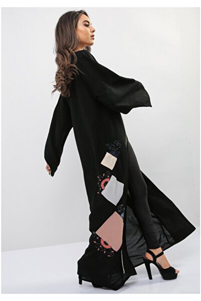Bousni Modern Style Beads Embellished Applique Abaya